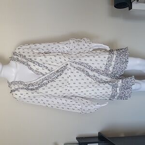 Veronica Beard Long Sleeved Floral  Midi Dress